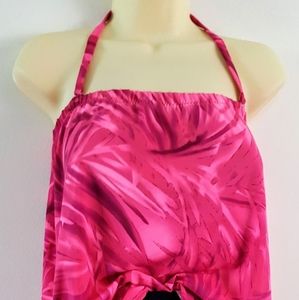 T.H.E. Swimsuit 16W 2 Piece Skirt Coral Pink Black